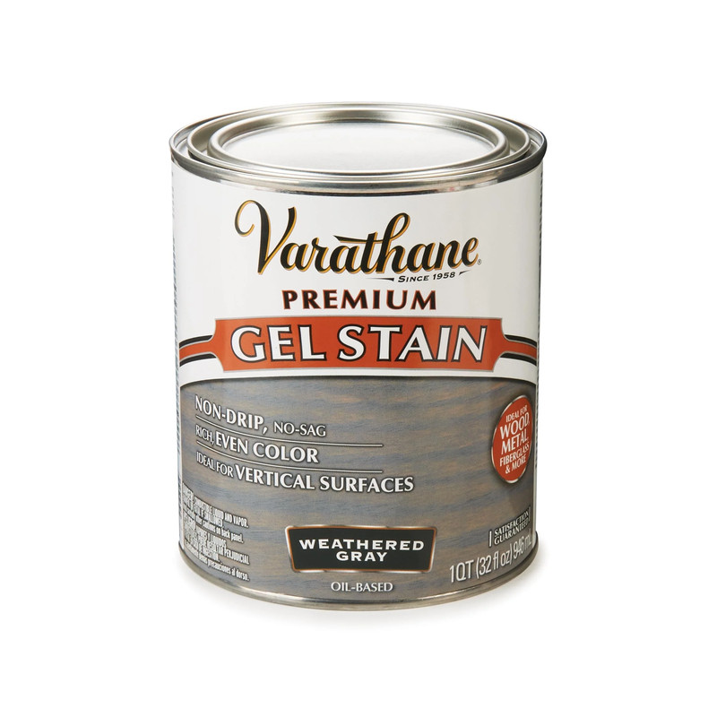 Premium Gel Stain - Oil Based - Color:Weathered Gray - Size:1 Quart